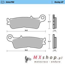 MOTO-MASTER KLOCKI HAMULCOWE SINTER METAL RACING: 12 (SINTERPRO SERIES RACING GP) PRZÓD / PRZEDNIE KH755 FANTIC XX 125, XEF/XXF 