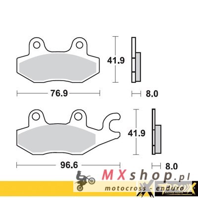 PROX KLOCKI HAMULCOWE KH165 SUZUKI LT-R 450 '06-11, YAMAHA YFZ 450 '04-08 PRZÓD PRAWY PROX KLOCKI HAMULCOWE KH165 SUZUKI LT-R 450 '06-11, YAMAHA YFZ 450 '04-08 PRZÓD PRAWY