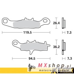 PROX KLOCKI HAMULCOWE KH258 / KH349 KAWASAKI KX 80/85/100 '97-20, SUZUKI RM 85 '05-20 PRZÓD, KAWASAKI KFX 450R 08-14, KVF 650 BR