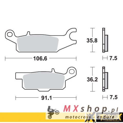 PROX KLOCKI HAMULCOWE KH443 YAMAHA YFM 550 GRIZZLY '11-14, YFM 700 GRIZZLY '07-18 PRZÓD LEWY PROX KLOCKI HAMULCOWE KH443 YAMAHA YFM 550 GRIZZLY '11-14, YFM 700 GRIZZLY '07-18 PRZÓD LEWY