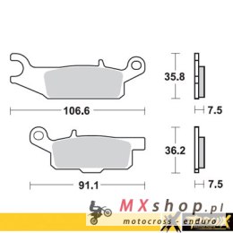 PROX KLOCKI HAMULCOWE KH444 YAMAHA YFM 550 GRIZZLY '11-14, YFM 700 GRIZZLY '07-18 PRZÓD PRAWY