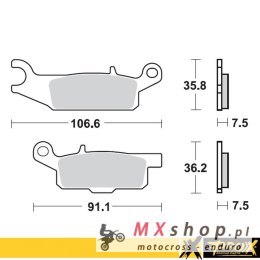 PROX KLOCKI HAMULCOWE KH444 YAMAHA YFM 550 GRIZZLY '11-14, YFM 700 GRIZZLY '07-18 PRZÓD PRAWY