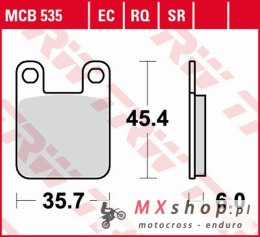 TRW ZF KLOCKI HAMULCOWE KH115 ORGANIC KTM SX 60 / 65 98-01, SUZUKI AY 50 97-06, YAMAHA TZR 50 03-, PRZÓD / TYŁ