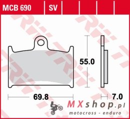 TRW ZF KLOCKI HAMULCOWE KH145 KH236 ORGANIC SUZUKI GSF 1200 96-00, RF 900 94-97 PRZÓD
