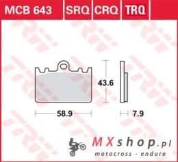 TRW ZF KLOCKI HAMULCOWE KH180 SINTER RACING KAWASAKI ZXR 400L 91-03, PRZÓD