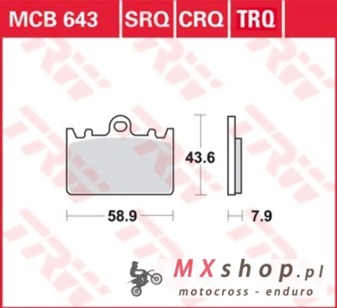 TRW ZF KLOCKI HAMULCOWE KH180 SINTER RACING KAWASAKI ZXR 400L 91-03, PRZÓD TRW ZF KLOCKI HAMULCOWE KH180 SINTER RACING KAWASAKI ZXR 400L 91-03, PRZÓD