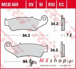 TRW ZF KLOCKI HAMULCOWE KH185 KH389 ORGANIC HONDA XL 125 03-08, XR 400 96-03, XLV TRANSALP 97-13, XRV AFRICA TWIN 750 93-03, KAW