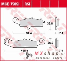 TRW ZF KLOCKI HAMULCOWE KH342 SINTER OFFROAD KAWASAKI KFX 450 / 700 04-14, KVF 700 04-06, PRZÓD