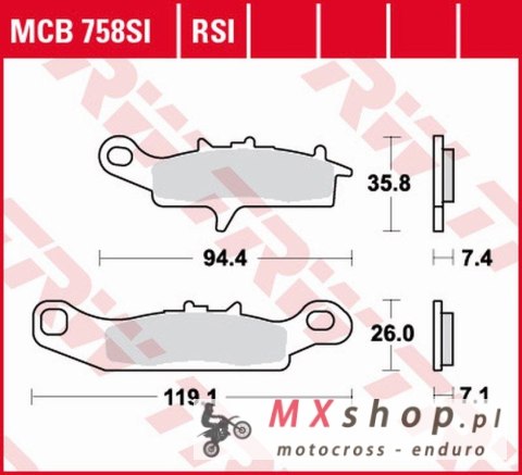 TRW ZF KLOCKI HAMULCOWE KH342 SINTER OFFROAD KAWASAKI KFX 450 / 700 04-14, KVF 700 04-06, PRZÓD TRW ZF KLOCKI HAMULCOWE KH342 SINTER OFFROAD KAWASAKI KFX 450 / 700 04-14, KVF 700 04-06, PRZÓD