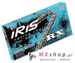 IRIS 415 RX-136 ŁAŃCUCH NAPĘDOWY (136-OGNIW) BEZ O-RINGÓW (OTWARTY + ZAPINKA) KOLOR SREBRNY (DO 85CCM)