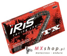 IRIS 415 TX-136 ŁAŃCUCH NAPĘDOWY (136-OGNIW) BEZ O-RINGÓW (OTWARTY + ZAPINKA) KOLOR CZARNY