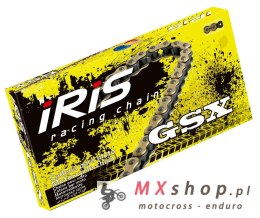 IRIS 420 GSX-132 ŁAŃCUCH NAPĘDOWY (132-OGNIW) BEZ O-RINGÓW (OTWARTY + ZAPINKA) KOLOR ZŁOTY (17,5KN)