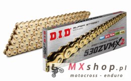 DID 50(530)ZVMX2G&G-118 ŁAŃCUCH ZŁOTY / ZŁOTY (118 OGNIW) X-RING (OTWARTY + ZAKUWKA) (50ZVMX2GG-118)