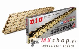 DID 50(530)ZVMX2G&G-122 ŁAŃCUCH ZŁOTY / ZŁOTY (122 OGNIW) X-RING (OTWARTY + ZAKUWKA) (50ZVMX2GG-122)
