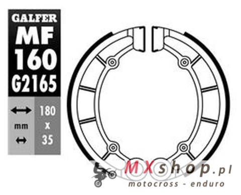 GALFER SZCZĘKI HAMULCOWE TYŁ KAWASAKI KDX 200 '85-'88, KH 500 '76-, KX 125 '84, GALFER SZCZĘKI HAMULCOWE TYŁ KAWASAKI KDX 200 '85-'88, KH 500 '76-, KX 125 '84,