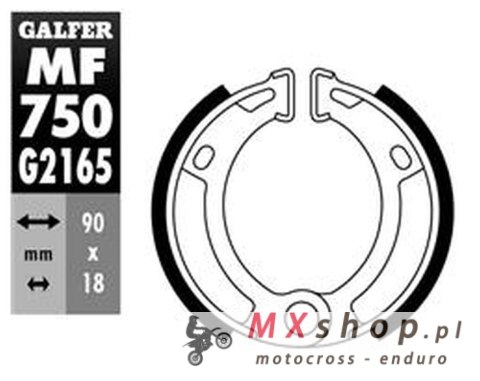 GALFER SZCZĘKI HAMULCOWE TYŁ MBK MOTOBEKANE BOOSTER 50 '94-, BOOSTER 100 '99, GALFER SZCZĘKI HAMULCOWE TYŁ MBK MOTOBEKANE BOOSTER 50 '94-, BOOSTER 100 '99,