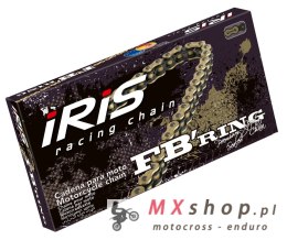 IRIS 525 FB-100 ŁAŃCUCH NAPĘDOWY (100-OGNIW) FB-RING (OTWARTY+ZAKUWKA) KOLOR ZŁOTY (DO 1000CCM) (39,0KN)