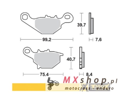 PROX KLOCKI HAMULCOWE KH230 SINTER KAWASAKI KMX 125 '99-'03, SUZUKI RM 80/85 '96-'04 PRZÓD PROX KLOCKI HAMULCOWE KH230 SINTER KAWASAKI KMX 125 '99-'03, SUZUKI RM 80/85 '96-'04 PRZÓD