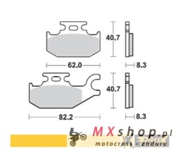 PROX KLOCKI HAMULCOWE KH413 SUZUKI LT-A/F 400F '08-'15, LT-A 450X '07-'10, LT-A 700X '05-'07, LT-A 750X '08-'15 LEWY PRZÓD