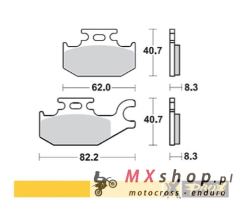PROX KLOCKI HAMULCOWE KH413 SUZUKI LT-A/F 400F '08-'15, LT-A 450X '07-'10, LT-A 700X '05-'07, LT-A 750X '08-'15 LEWY PRZÓD PROX KLOCKI HAMULCOWE KH413 SUZUKI LT-A/F 400F '08-'15, LT-A 450X '07-'10, LT-A 700X '05-'07, LT-A 750X '08-'15 LEWY PRZÓD