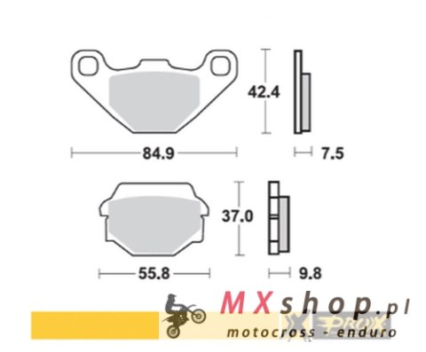 PROX KLOCKI HAMULCOWE KH67/2/3 SINTER KAWASAKI KDX 200 '89-'92, KL 650 '87-'89, KLR 650 '95-'07, KMX 125 '86-'03, KX 125 '87-'88 PROX KLOCKI HAMULCOWE KH67/2/3 SINTER KAWASAKI KDX 200 '89-'92, KL 650 '87-'89, KLR 650 '95-'07, KMX 125 '86-'03, KX 125 '87-'88