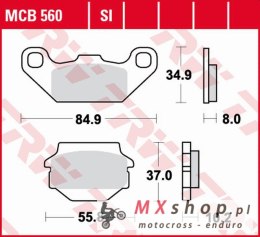 TRW ZF KLOCKI HAMULCOWE KH SINTER OFFROAD KAWASAKI KFX 250 '87-'04, KEF 300 LAKOTA '95-'03, SUZUKI LT-R 250 '87-'90, LT-R 500 '8