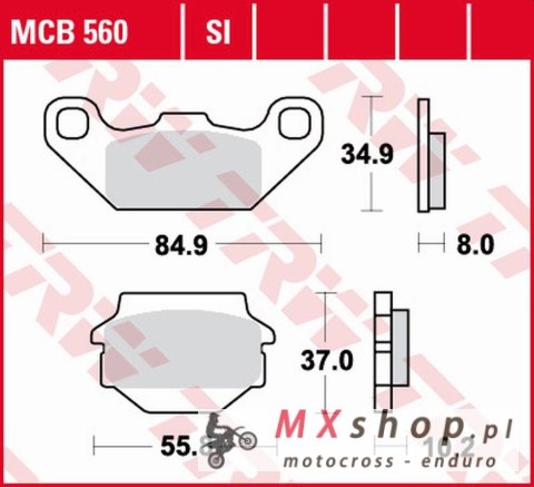 TRW ZF KLOCKI HAMULCOWE KH SINTER OFFROAD KAWASAKI KFX 250 '87-'04, KEF 300 LAKOTA '95-'03, SUZUKI LT-R 250 '87-'90, LT-R 500 '8 TRW ZF KLOCKI HAMULCOWE KH SINTER OFFROAD KAWASAKI KFX 250 '87-'04, KEF 300 LAKOTA '95-'03, SUZUKI LT-R 250 '87-'90, LT-R 500 '8