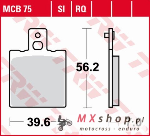 TRW ZF KLOCKI HAMULCOWE KH047 ORGANIC SPORT APRILIA AF-1 250 '90-, RS 250 '95-, DUCATI MONSTER 600/620/695/750/800/900/996/1000 