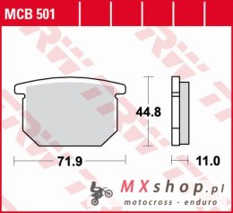 TRW ZF KLOCKI HAMULCOWE KH065 ORGANIC SUZUKI GS 550 '78-'82,GR 650 '83-'89, GSX 750S KATANA '82-'84, GSX 1100E/L '80-'83 PRZÓD