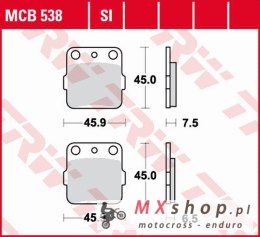 TRW ZF KLOCKI HAMULCOWE KH084 SINTER STREET HONDA ATC 250R '82-'84, ATC 350X '85-, SUZUKI RM 125 '88, TYŁ HONDA TRX 500 '12-, PR