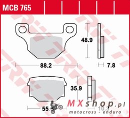 TRW ZF KLOCKI HAMULCOWE KH093 ORGANIC APRILIA RX 125 '08-'13, DERBI SENDA/TERRA/GPR 125 '08-'16, GAS GAS EC 250/300 '12-'16, RIJ