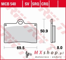 TRW ZF KLOCKI HAMULCOWE KH095 ORGANIC APRILIA RS4 125 '11-'16, DUCATI MONSTER 600 '94-'98, KTM DUKE 620 '94-'98, MOTO GUZZI CALI
