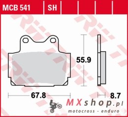 TRW ZF KLOCKI HAMULCOWE KH104 SINTER STREET YAMAHA FZR 250 '87-'88, TZR '85-'92, FZ 600 '86-'87, FZS 600 FAZER '98-'03, XJ 600N/