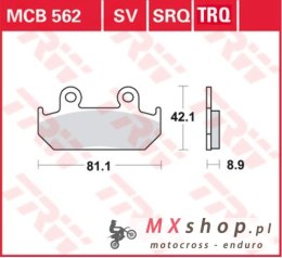 TRW ZF KLOCKI HAMULCOWE KH121 SINTER RACING HONDA CMX 450 86-89, CBR 600 87-94, XRV 750 AFRICA TWIN 90-92, PRZÓD (ZASTĘPUJĄ MCB5