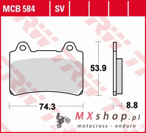 TRW ZF KLOCKI HAMULCOWE KH123 ORGANIC YAMAHA FZR 750/1000 GENESIS '86-'88, TRX 850 '96-'99, FJ 1200 '91-'95, XJR 1200 '96-'98, X TRW ZF KLOCKI HAMULCOWE KH123 ORGANIC YAMAHA FZR 750/1000 GENESIS '86-'88, TRX 850 '96-'99, FJ 1200 '91-'95, XJR 1200 '96-'98, X