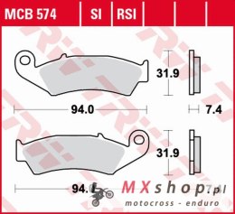 TRW ZF KLOCKI HAMULCOWE KH125 ORGANIC HONDA XLR 125R '98-'99, NX 250 '88-'95, XL 250R BAJA '88-'91, XR 250R '88-'95, XR 600R '88