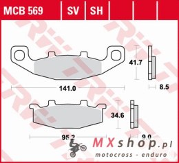 TRW ZF KLOCKI HAMULCOWE KH129 SINTER STREET KAWASAKI GPZ 400R '89-, ZZR 500/600 '90-'92, GPX 600R '88-'99, ZR 750 '91-'99, GPZ 9