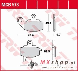 TRW ZF KLOCKI HAMULCOWE KH130 ORGANIC KAWASAKI KX 125/250/500 '87-'88, KLR 650 '87-'88, PRZÓD