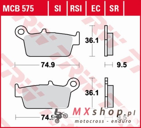 TRW ZF KLOCKI HAMULCOWE KH131 ORGANIC ECO HONDA CR 125R/250R/500R '87-'01, XR 400R '96-'03, XR 600/650L/R '93-'07, KAWASAKI KX 1 TRW ZF KLOCKI HAMULCOWE KH131 ORGANIC ECO HONDA CR 125R/250R/500R '87-'01, XR 400R '96-'03, XR 600/650L/R '93-'07, KAWASAKI KX 1