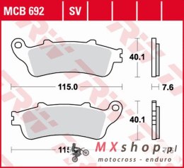 TRW ZF KLOCKI HAMULCOWE KH142 SINTER STREET HONDA ST 1100 PAN EUROPEAN '96-'02, NTV/NX 650 '88-'97, SUZUKI AN 650 BURGMAN '04-'1