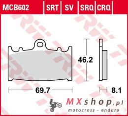 TRW ZF KLOCKI HAMULCOWE KH158 CARBON RACING HUSABERG FS 450 '03-'05, FS 650 '01-'05, KAWASAKI ZZR 500 '90-'05, SUZUKI RGV 250 '9