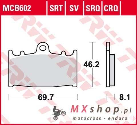 TRW ZF KLOCKI HAMULCOWE KH158 CARBON RACING HUSABERG FS 450 '03-'05, FS 650 '01-'05, KAWASAKI ZZR 500 '90-'05, SUZUKI RGV 250 '9 TRW ZF KLOCKI HAMULCOWE KH158 CARBON RACING HUSABERG FS 450 '03-'05, FS 650 '01-'05, KAWASAKI ZZR 500 '90-'05, SUZUKI RGV 250 '9