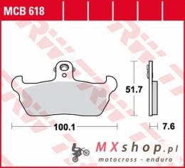 TRW ZF KLOCKI HAMULCOWE KH163 ORGANIC APRILIA RX/TUAREG 125 '90-'92, PEGASO 600 '88-'92, TUAREG 600 '90-'91, CAGIVA W12 350 '92-