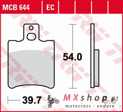 TRW ZF KLOCKI HAMULCOWE KH193 ECO ORGANIC APRILIA RS 50 '95-'98, SR 50 '93-'04, YAMAHA YA/YM 50 '95-'98, YQ 50 AEROX '96-'12, BW TRW ZF KLOCKI HAMULCOWE KH193 ECO ORGANIC APRILIA RS 50 '95-'98, SR 50 '93-'04, YAMAHA YA/YM 50 '95-'98, YQ 50 AEROX '96-'12, BW