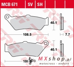 TRW ZF KLOCKI HAMULCOWE KH209 SINTER STREET BMW R 1200/1250 GS/ADV/R/RS/RT '13-, K 1600GT/GTL '11-, DUCATI SCRAMBLER 800, DIAVEL