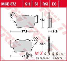 TRW ZF KLOCKI HAMULCOWE KH213 ECO ORGANIC HONDA NX 500/650 DOMINATOR '95-'01, SLR 650 '97-'98, KTM SX/EXC/EGS/LC4/DUKE 125/250/3