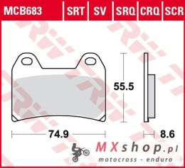 TRW ZF KLOCKI HAMULCOWE KH244 CARBON RACING APRILIA RS 250 '97-, RSV 1000 MILE/R '98-'00, DUCATI 748/800/900/916/996 '97-'03, KT