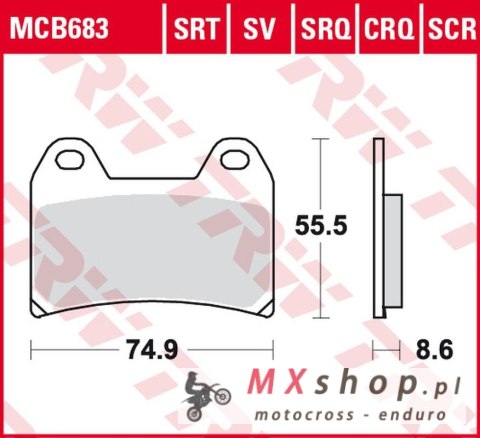 TRW ZF KLOCKI HAMULCOWE KH244 SINTER TRACK APRILIA RS 250 '97-, RSV 1000 MILE/R '98-'00, DUCATI 748/800/900/916/996 '97-'03, KTM TRW ZF KLOCKI HAMULCOWE KH244 SINTER TRACK APRILIA RS 250 '97-, RSV 1000 MILE/R '98-'00, DUCATI 748/800/900/916/996 '97-'03, KTM