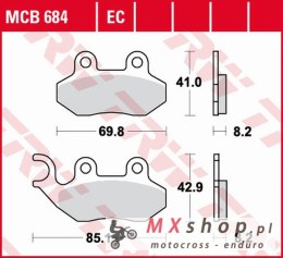 TRW ZF KLOCKI HAMULCOWE KH264 ORGANIC PEUGEOT TWEET 50/125 '10-, CITY STAR/TWEET 125 '10-, TWEET 150 '15-, SYM ALLO/CROX 50 '11-