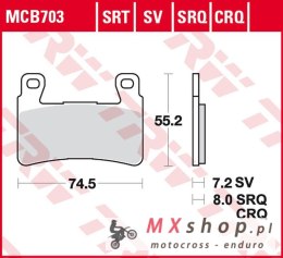 TRW ZF KLOCKI HAMULCOWE KH265 CARBON RACING HONDA CBR 900RR FIREBLADE '98-'03, VTR 1000 SP1/SP2 '00-'07 PRZÓD